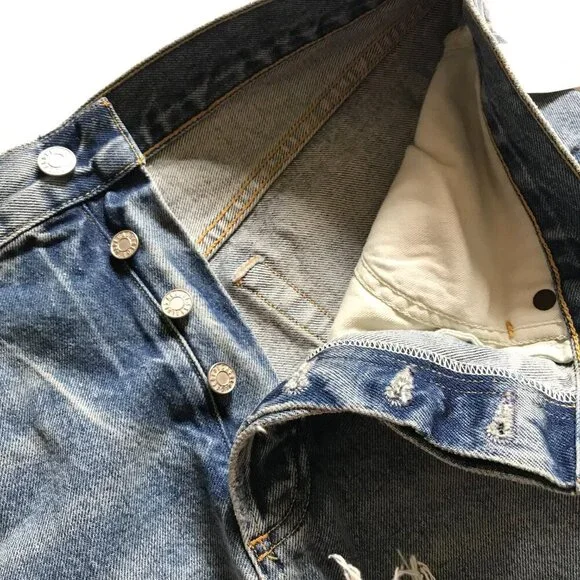 NWT AGOLDE Parker Vintage Cut Off Jean Denim Shorts Womens 31 Blue Organic NEW